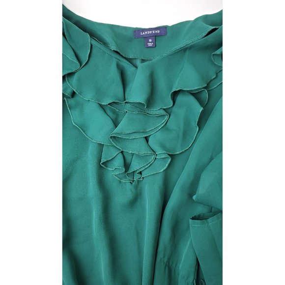 Dark Green Dress with Inner Slip - Picture 2 of 6